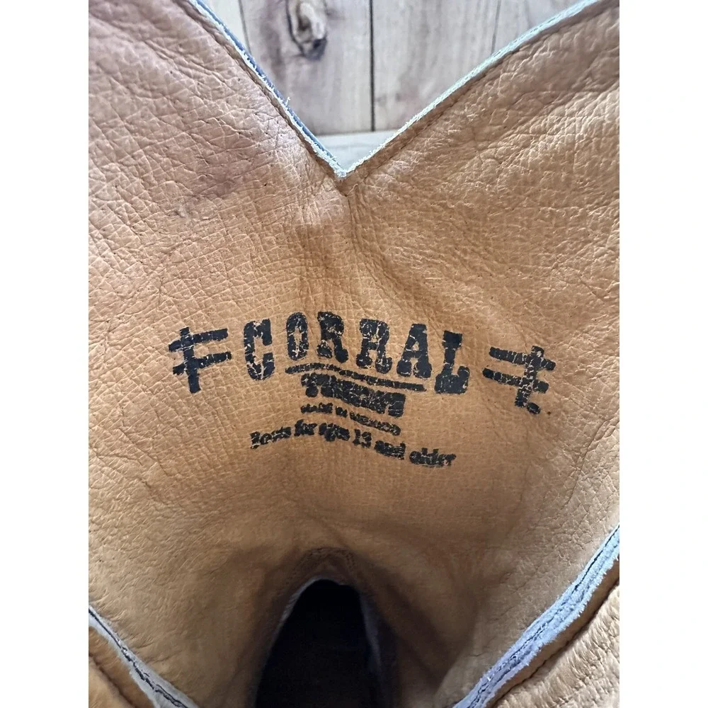 Corral Brown Cowboy Western Boots Kids Size 2 A1032 Cowgirl